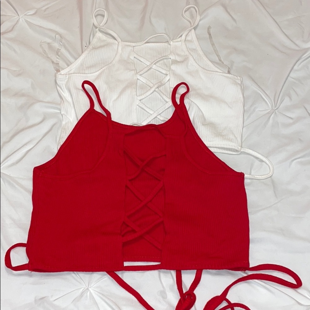Papaya Tie Crop Top Set